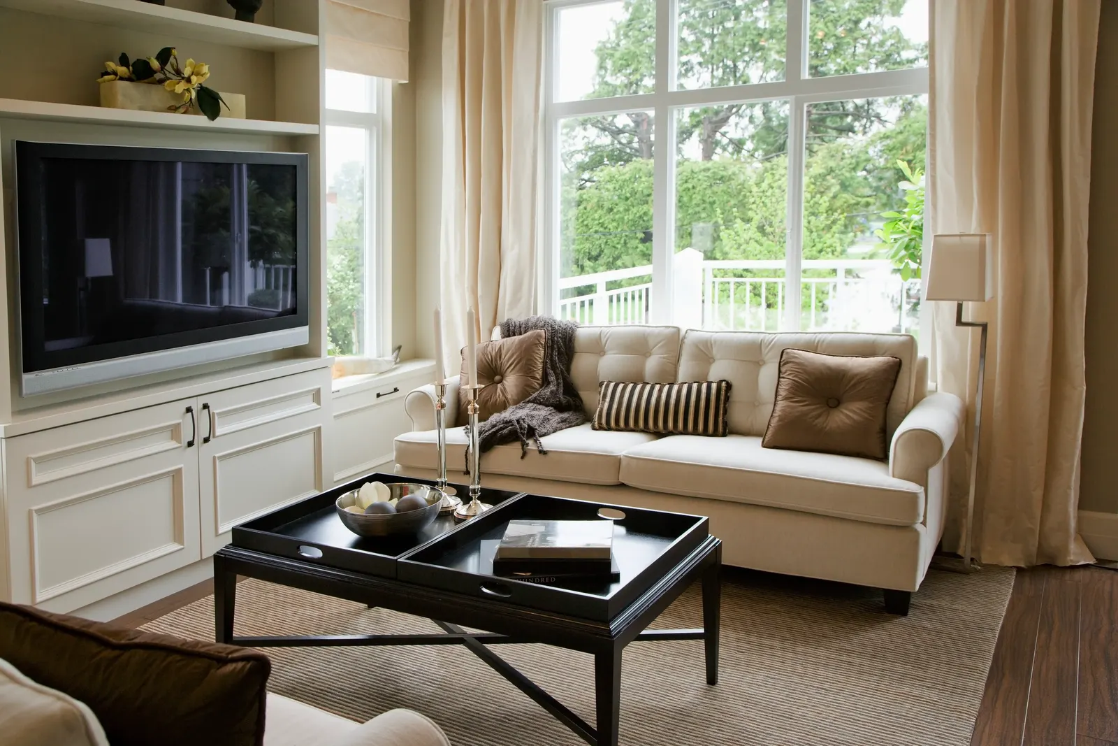 Comfortable living room in warm natural light